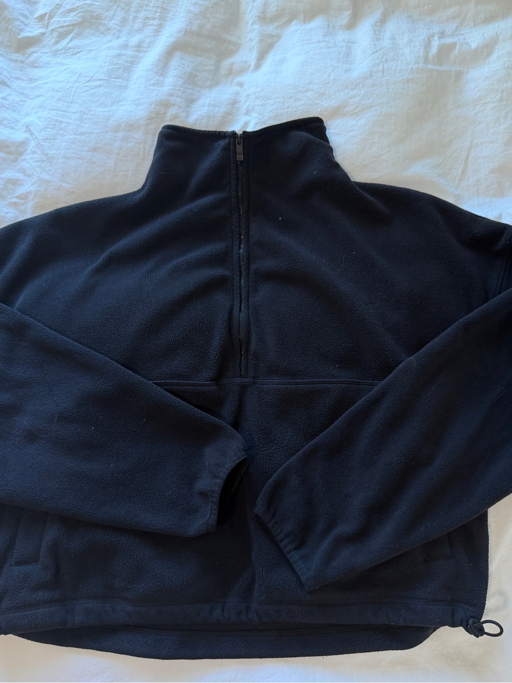 Alo Yoga Black Polar Fleece Half-Zip Pullover in Black Size S